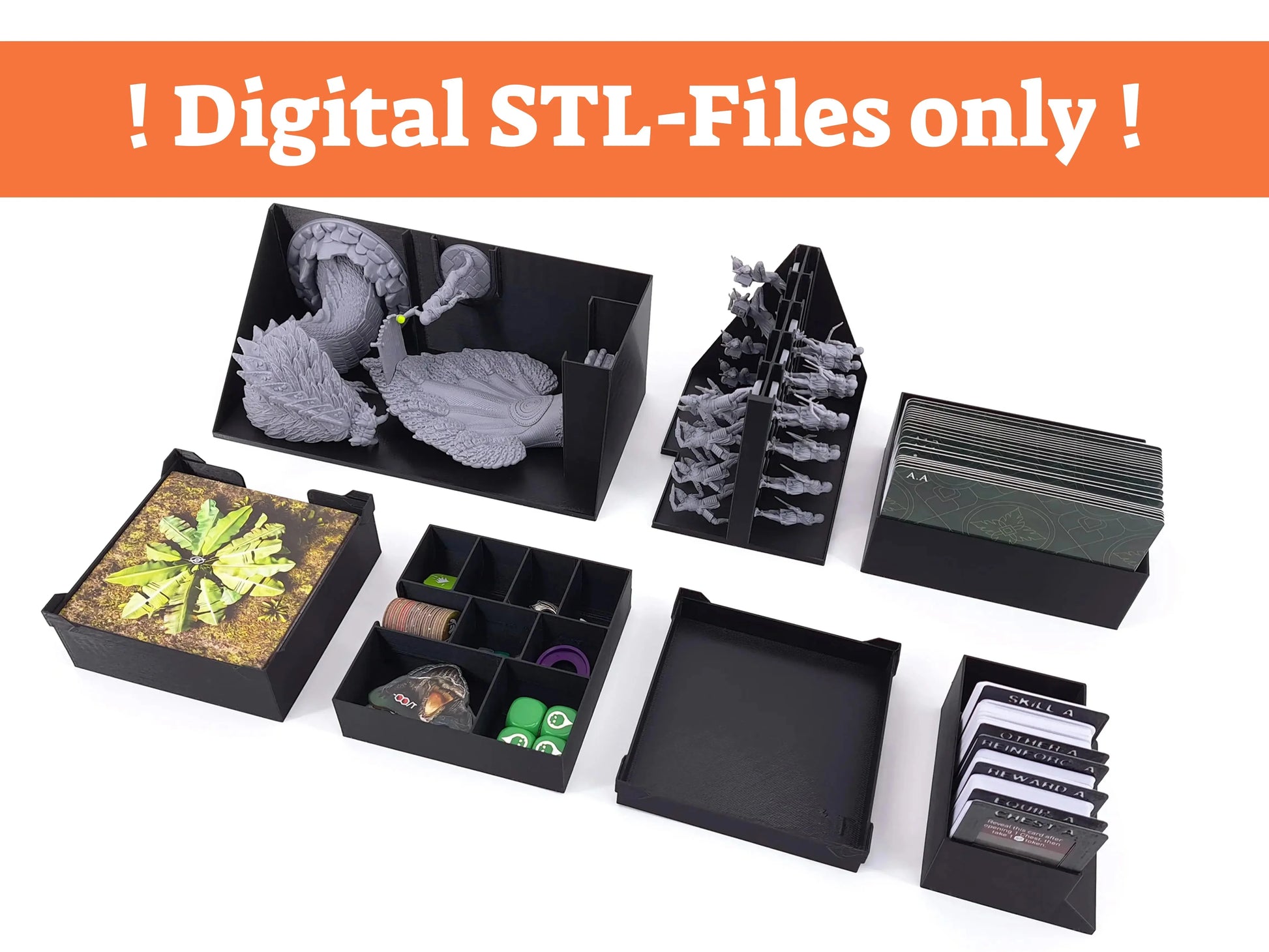 Digital STL files only for Assassin’s Creed Brotherhood of Venice board game insert by Tinkering Paws, 3D print organizer system with miniature holders, card holders and token trays, space-saving storage upgrade, no physical product included