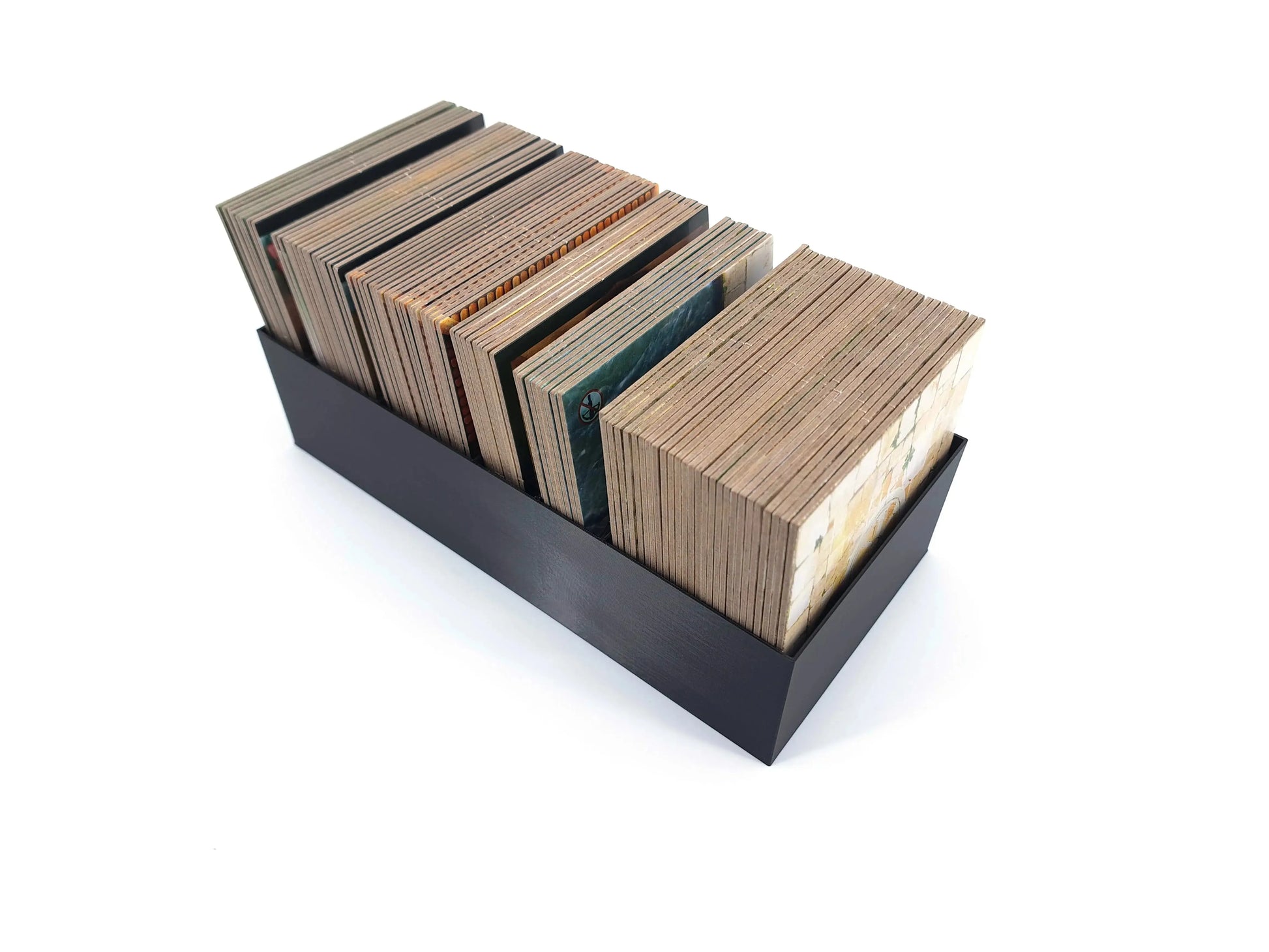 Digital STL files only for Assassin’s Creed Brotherhood of Venice board game insert by Tinkering Paws, 3D printed map and tile storage module holding large cardboard tiles upright, space-saving organizer for fast setup, no physical product included