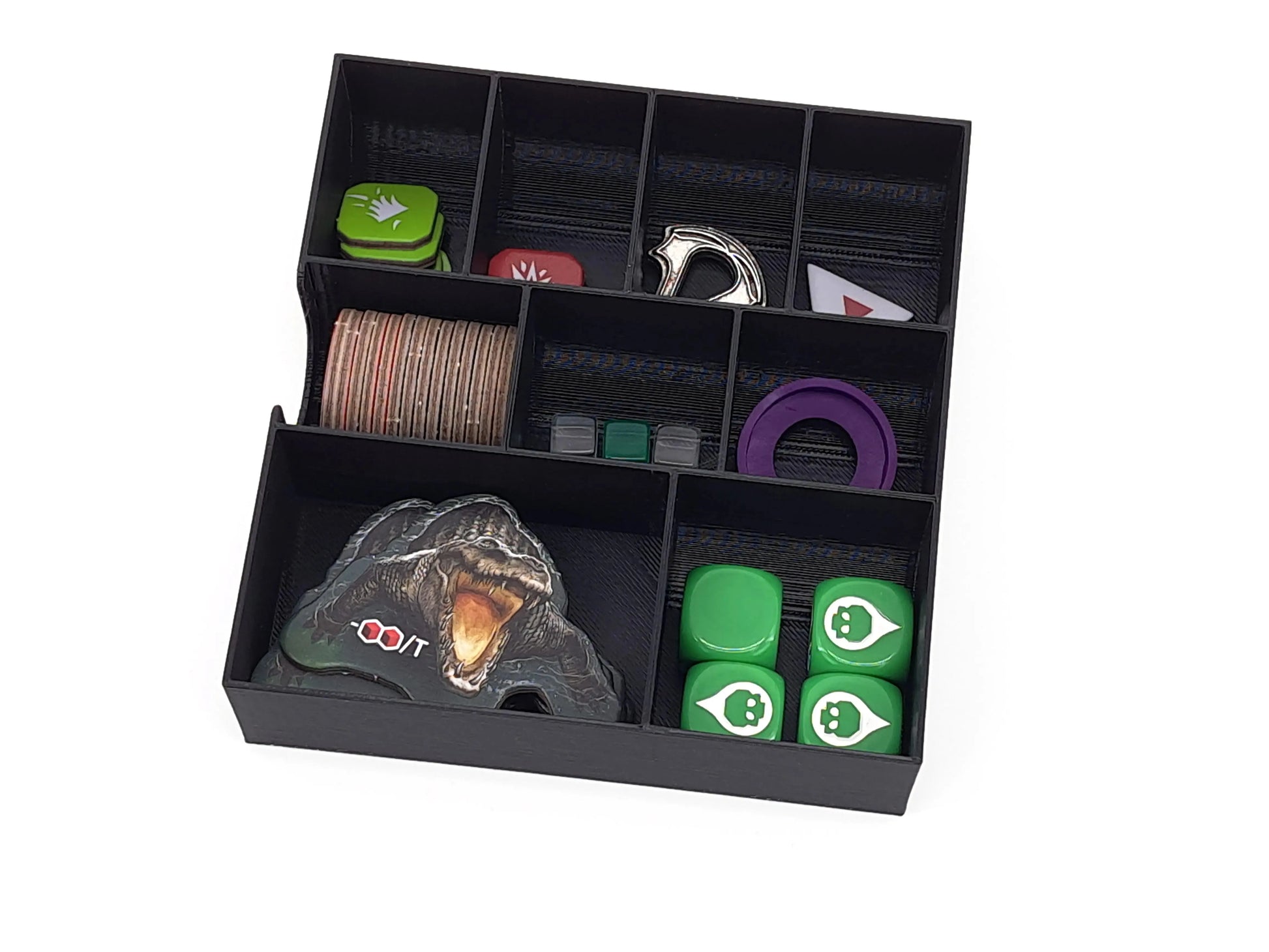 Assassin’s Creed Brotherhood of Venice token and dice organizer insert by Tinkering Paws, 3D print storage tray with compartments for tokens, dice, markers and components, space-saving board game upgrade