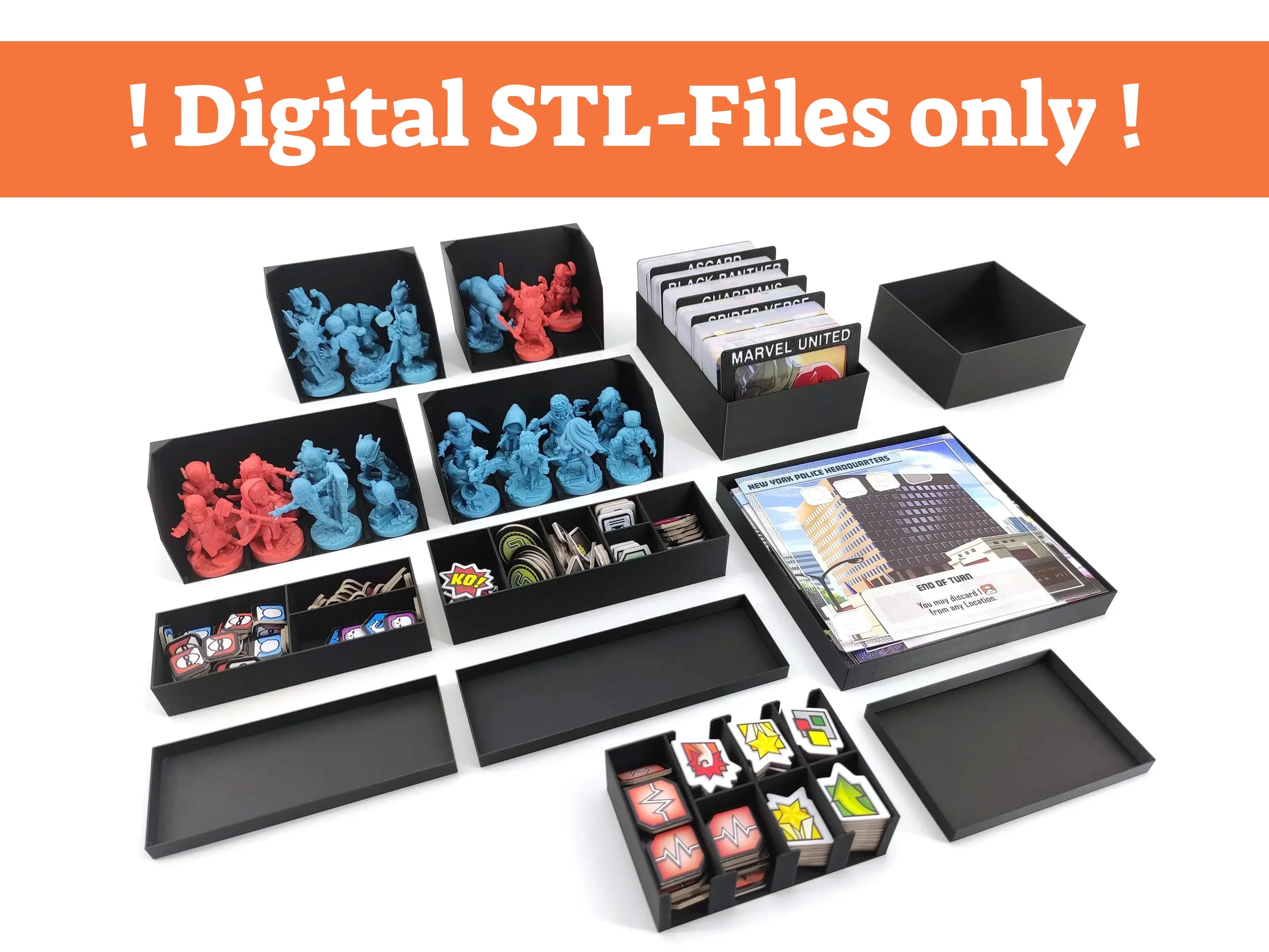 Marvel United - Board Game Insert [Retail Version] - STL-FILES ONLY