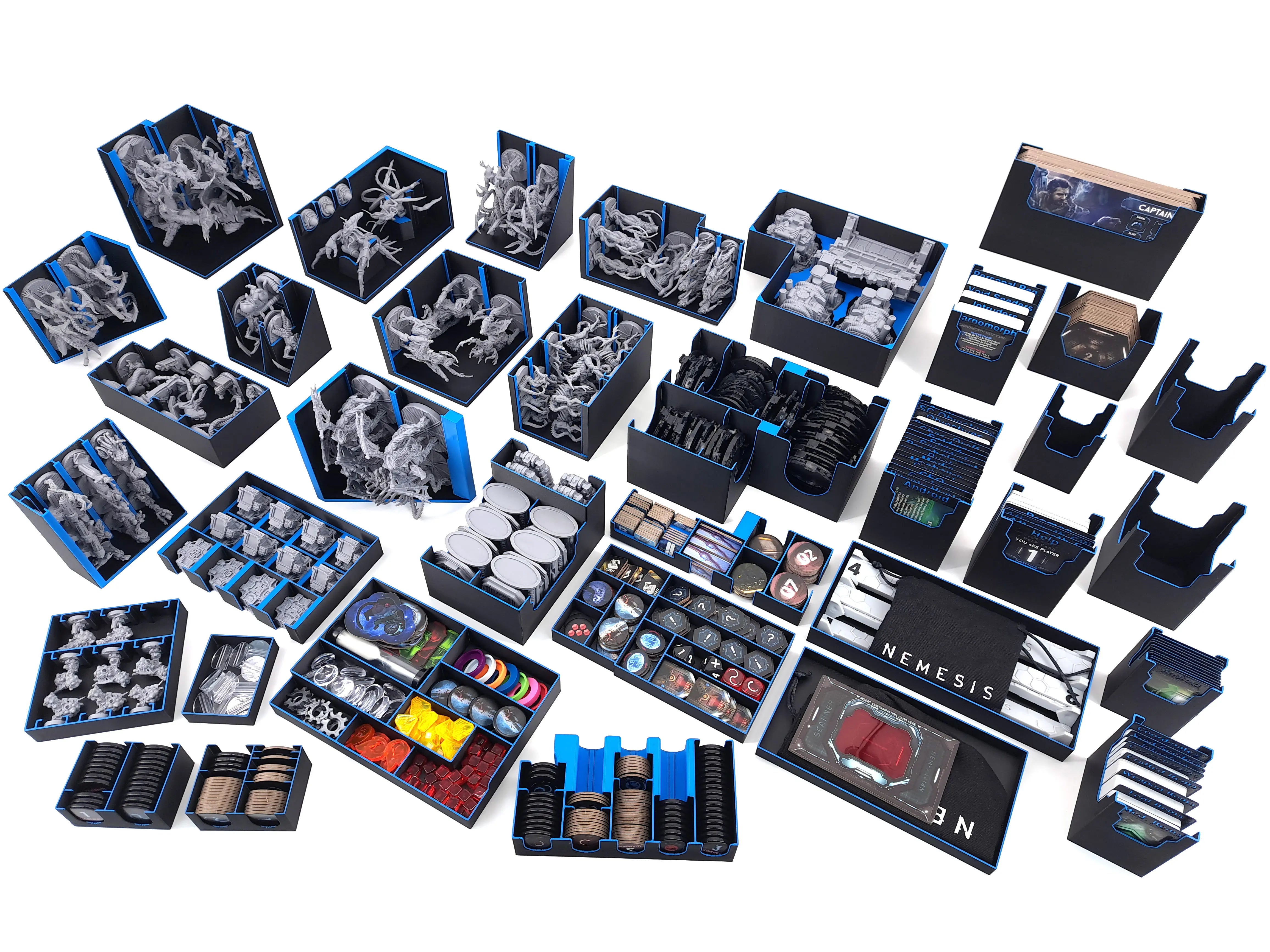 Nemesis Board Game Insert with game components and miniatures