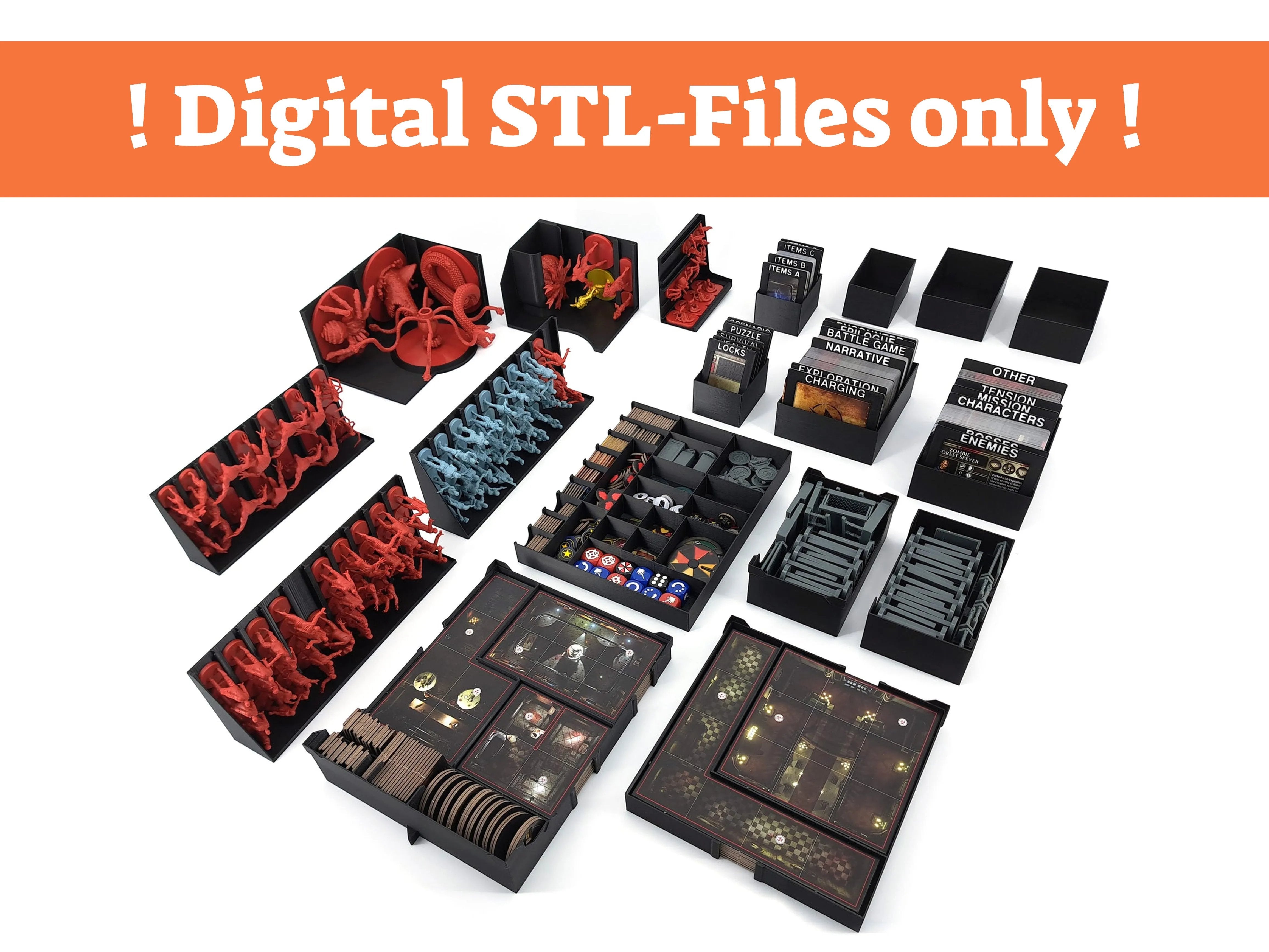 Resident Evil 1 - Board Game Insert - STL-FILES ONLY