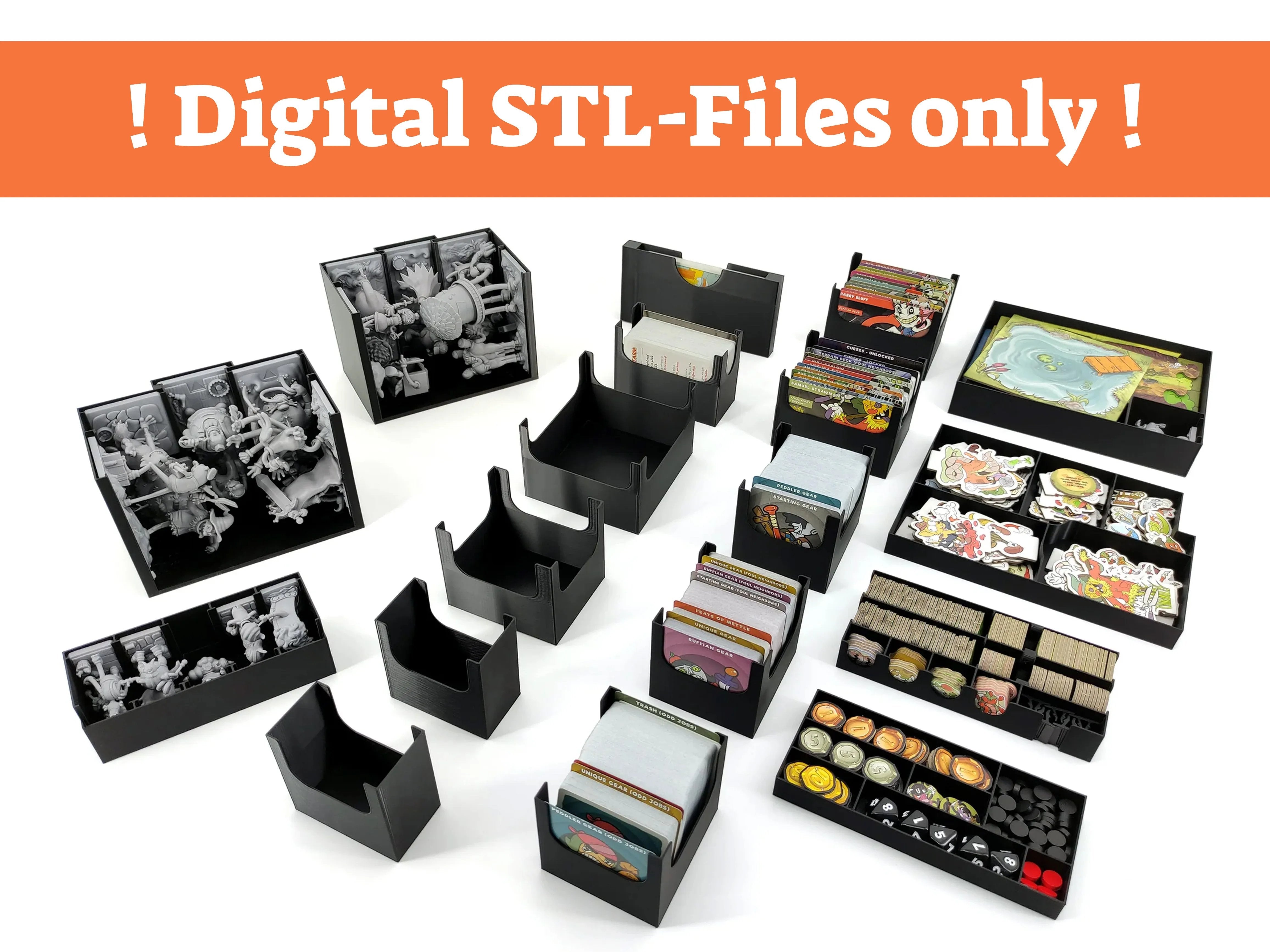 Townsfolk Tussle - Board Game Insert - STL-FILES ONLY