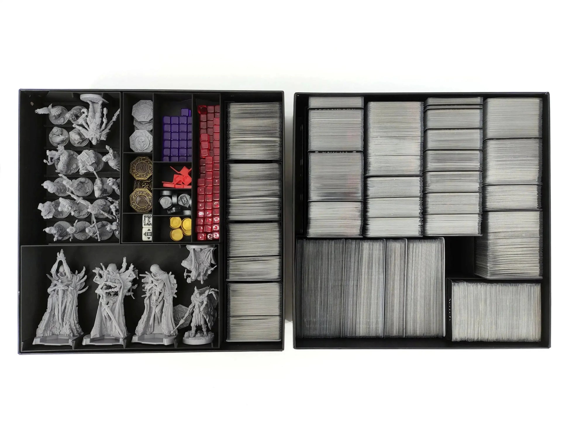 Complete Tainted Grail storage insert by Tinkering Paws, 3D printed board game organizer inlay with space-saving trays for miniatures, cards, tokens and accessories, supports expansions, fast setup, no assembly, easy clean-up