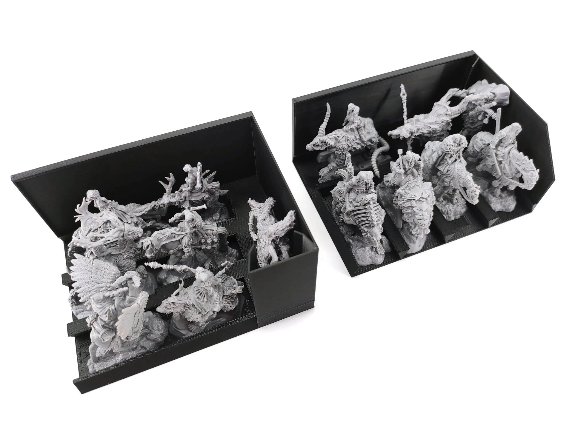 Tainted Grail large miniature holder inserts by Tinkering Paws, 3D printed board game organizer for big miniatures and bosses, space-saving storage, safe miniature protection, fast setup, no assembly, board game accessory