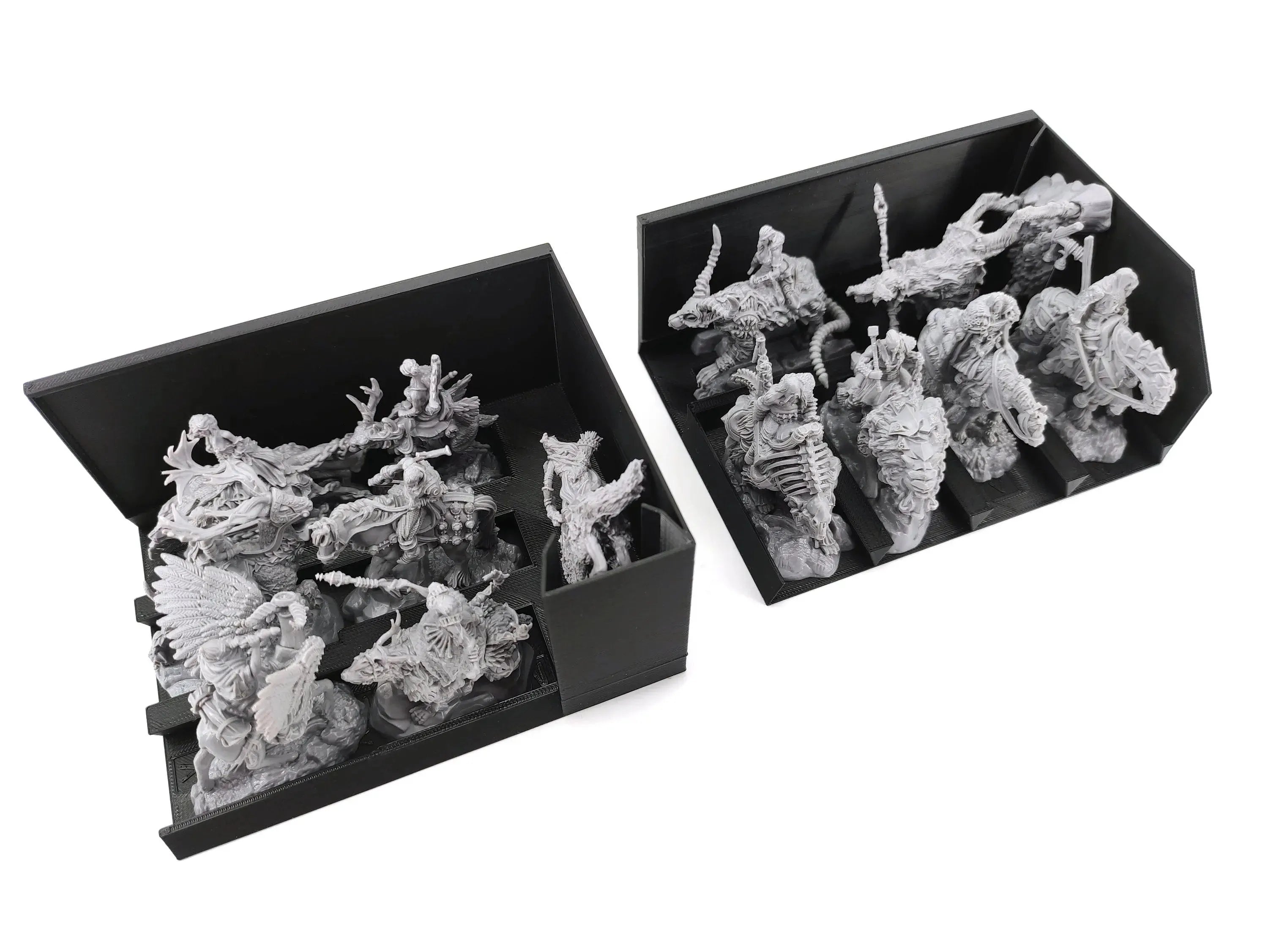 Tainted Grail large miniature holder inserts by Tinkering Paws, 3D printed board game organizer for big miniatures and bosses, space-saving storage, safe miniature protection, fast setup, no assembly, board game accessory