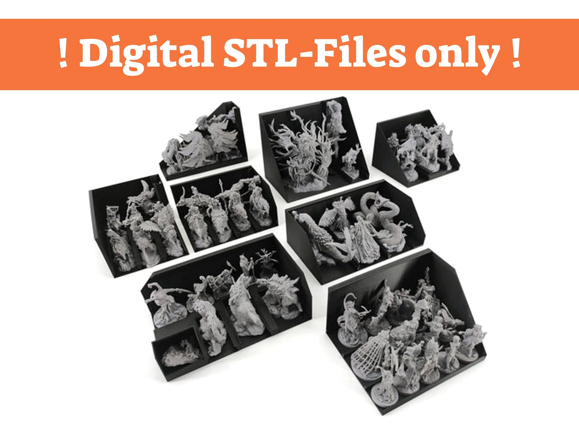 Digital STL files only for Tainted Grail miniature holder inserts by Tinkering Paws, 3D print organizer set for safe and space-saving miniature storage, board game accessory upgrade, no physical product included