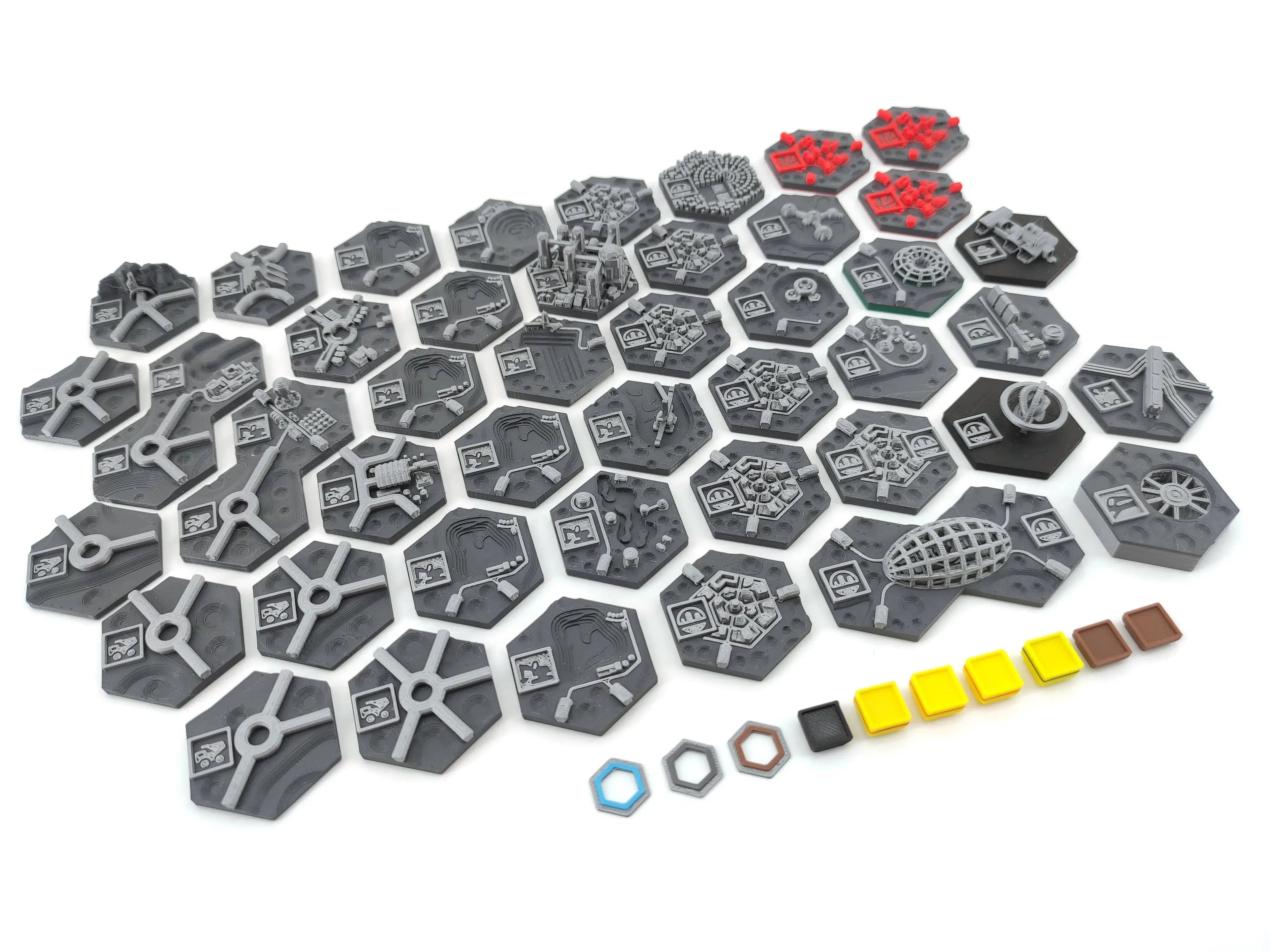 Terraforming Mars - The Moon Tiles Pack - 44 Tiles Tinkering Paws